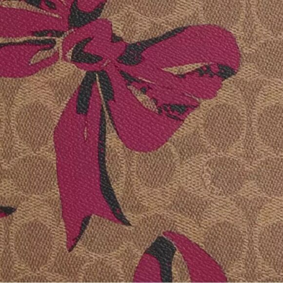 Coach Gallery Tote Bag In Signature Canvas With Bow Print Purse - Picture 12 of 12